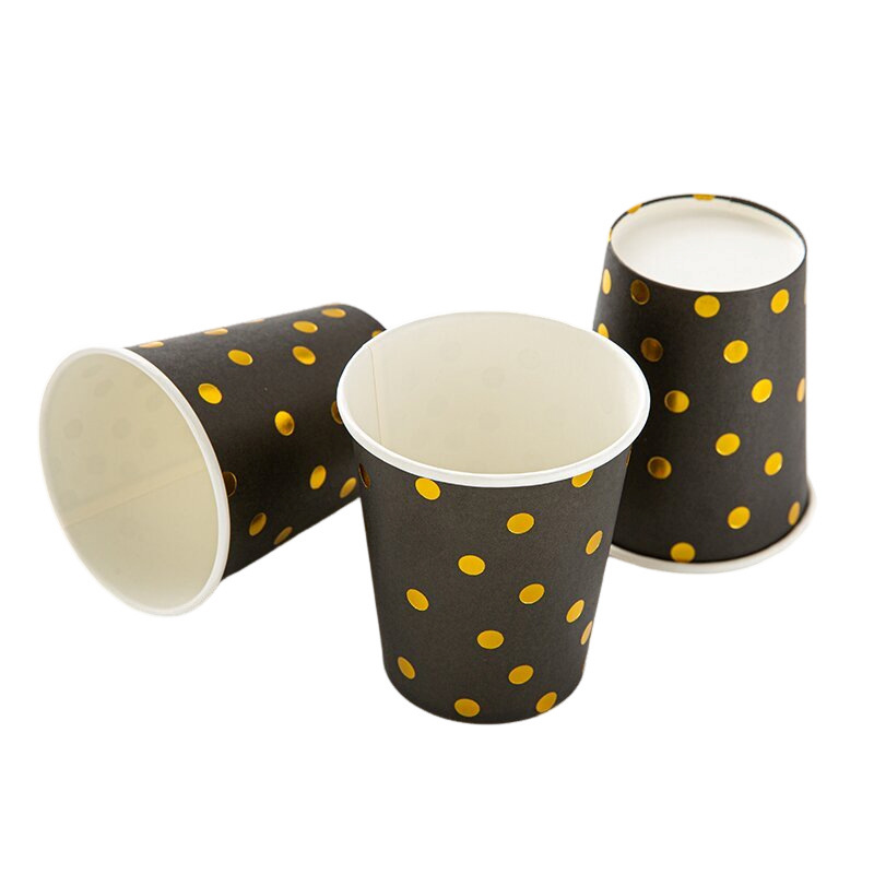 Bronzing Polka Dot Set Polka Dot Birthday Tableware Disposable High-end Dinner Plate Dispensary Plate Paper Cup Tissue Supplies