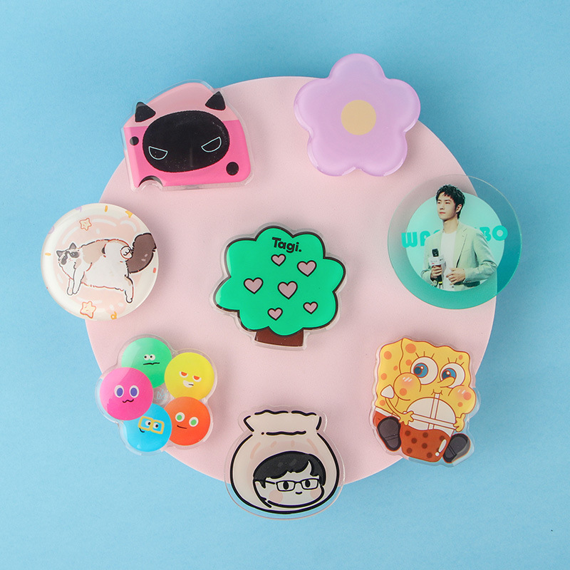 Acrylic Glue Mobile Phone Airbag Holder Customized Special-Shaped Magnetic Material Desktop Lazy Person Rotatable Anime Cartoon