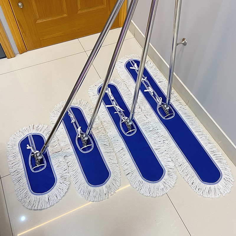 Flat Mop Large Dust Push Hotel Factory Household Large Mop Flat Mop Cotton Thread Floor Mop 406080 Row Mop Dust Removal