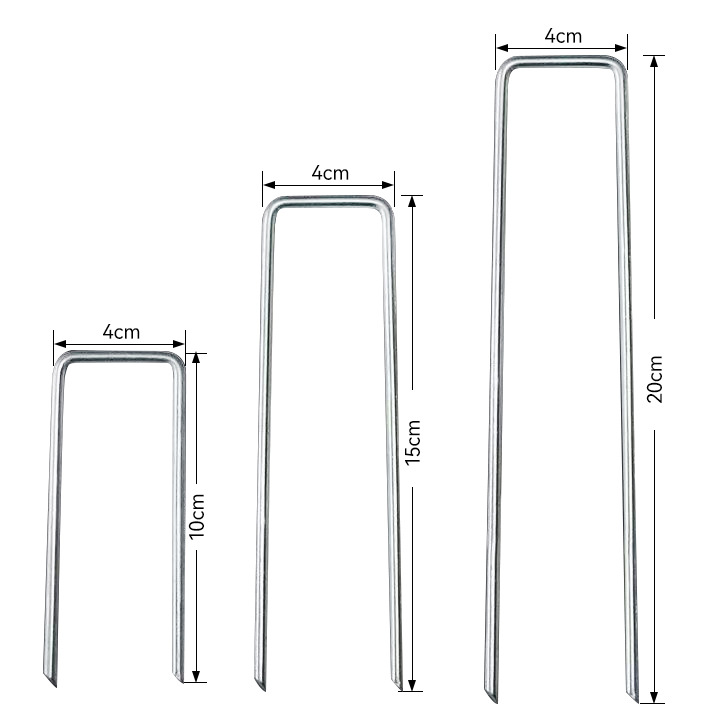 Ground cloth nail anti-grass cloth ground nail U-shaped gardening nail three-dimensional net lawn mulched film nail steel wire inclined-pointed galvanized fixing nail