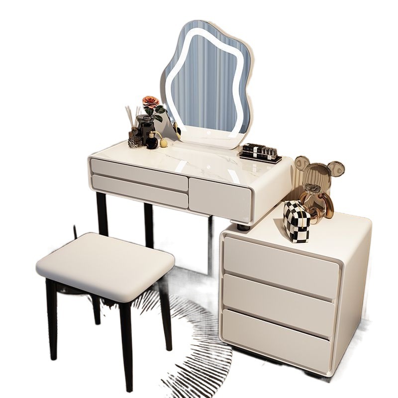 Solid Wood Slate Cream Style Dressing Table All Solid Wood Modern Simple Dressing Table Storage Cabinet Table Bedroom Dressing Table