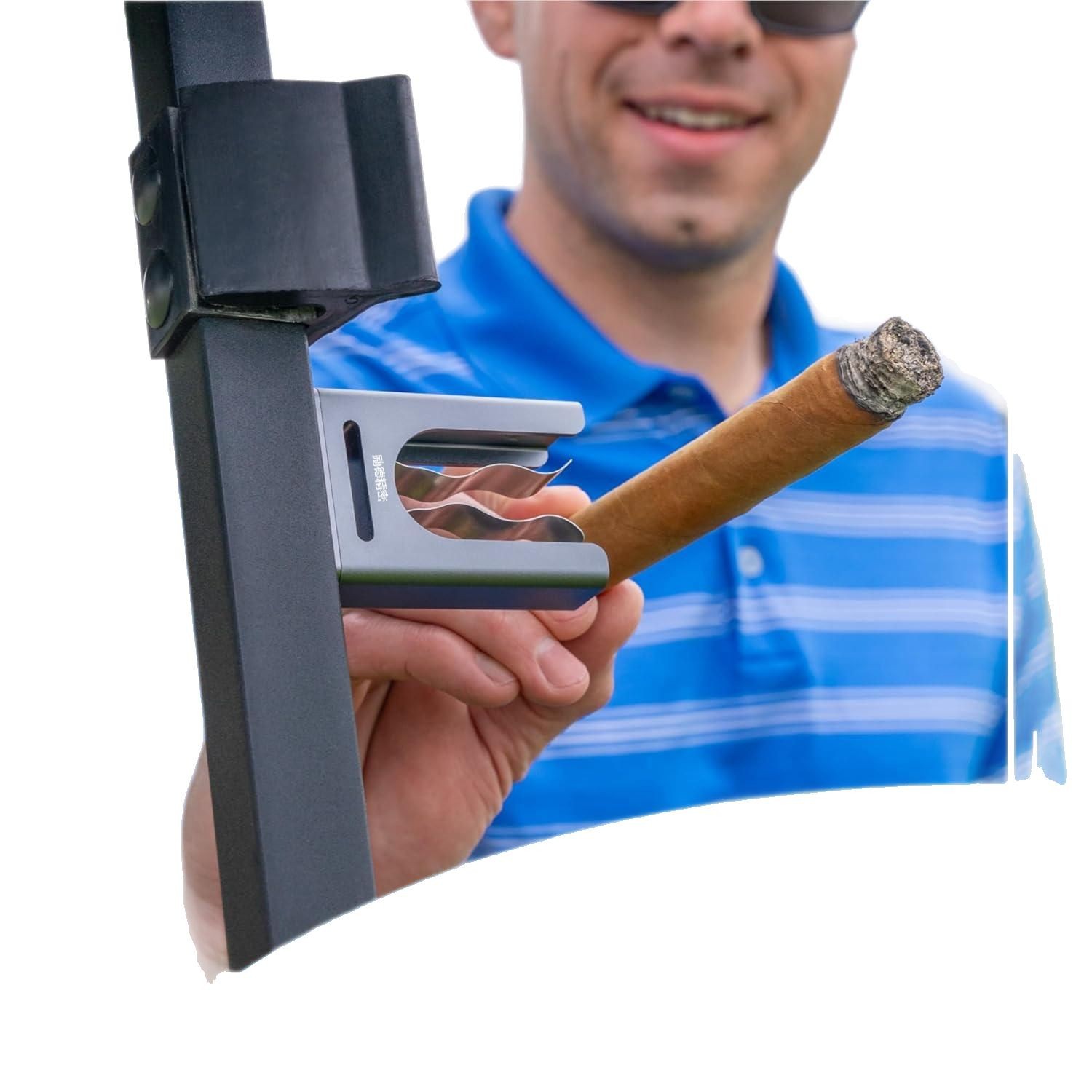 Metal Cigar Holder with Magnetic Base, Adjustable High-End Pipe Tobacco Clip with Elastic Band, in Stock on Amazon