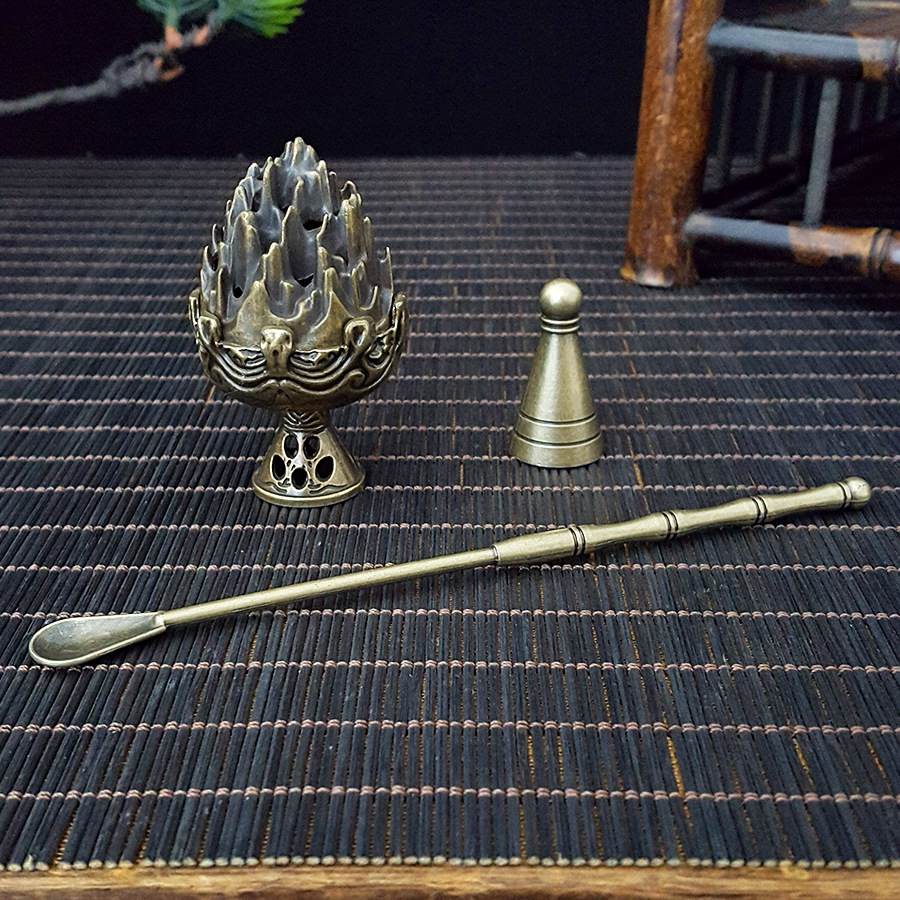 Wholesale Alloy Tower Incense Mold 3-Piece Set Boshan Furnace Zen Incense Burner Ornaments Tower Incense Agarwood Powder Incense Accessories