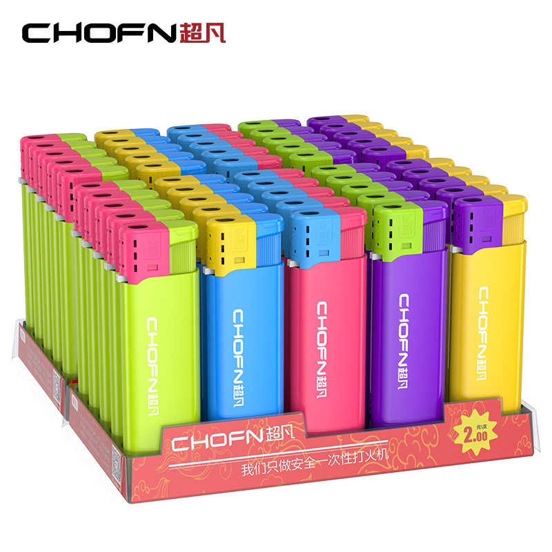 Extraordinary Candy-Colored Disposable Open Flame Lighter, New Model, Good-Looking, Thickened, Wholesale for Supermarkets, with Printing, Gift for Boyfriend