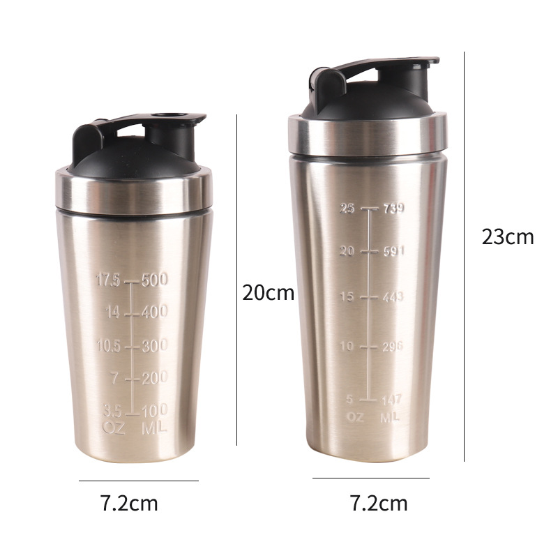 304 Single Layer Stainless Steel Shake Cup Fitness Sports Water Cup Milkshake Cup Portable Car Water Cup Protein Powder Cup