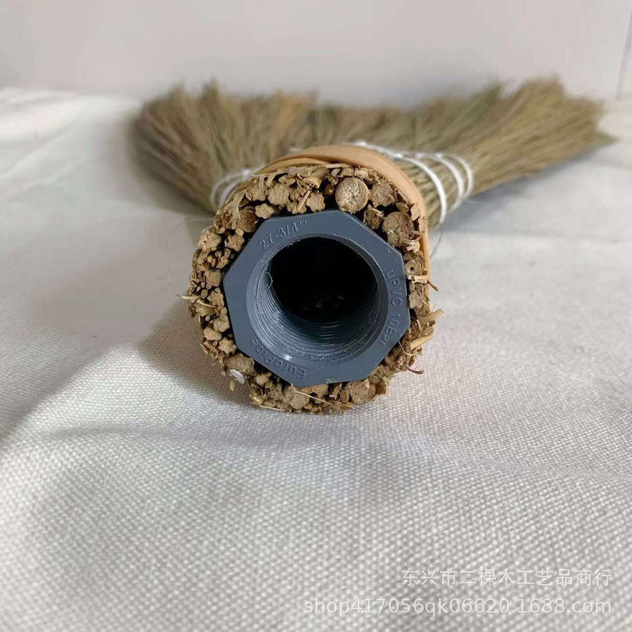 Folk handmade miscanthus weaving detachable broom farmhouse pastoral broom home broom