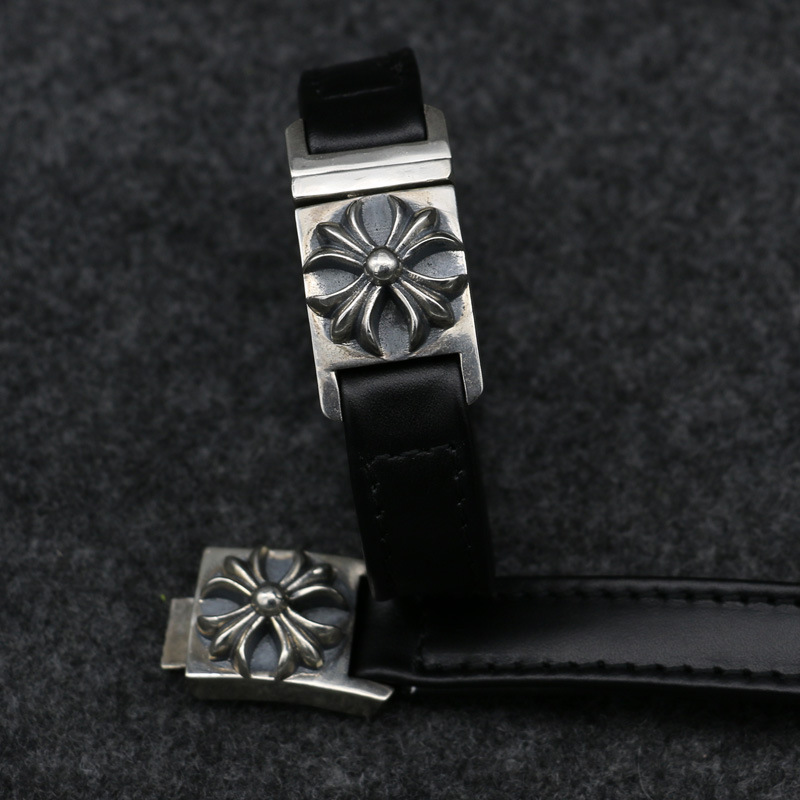 Мужские аксессуары Duffian, винтажный кожаный браслет с крестом из стерлингового серебра, заводская прямая продажа