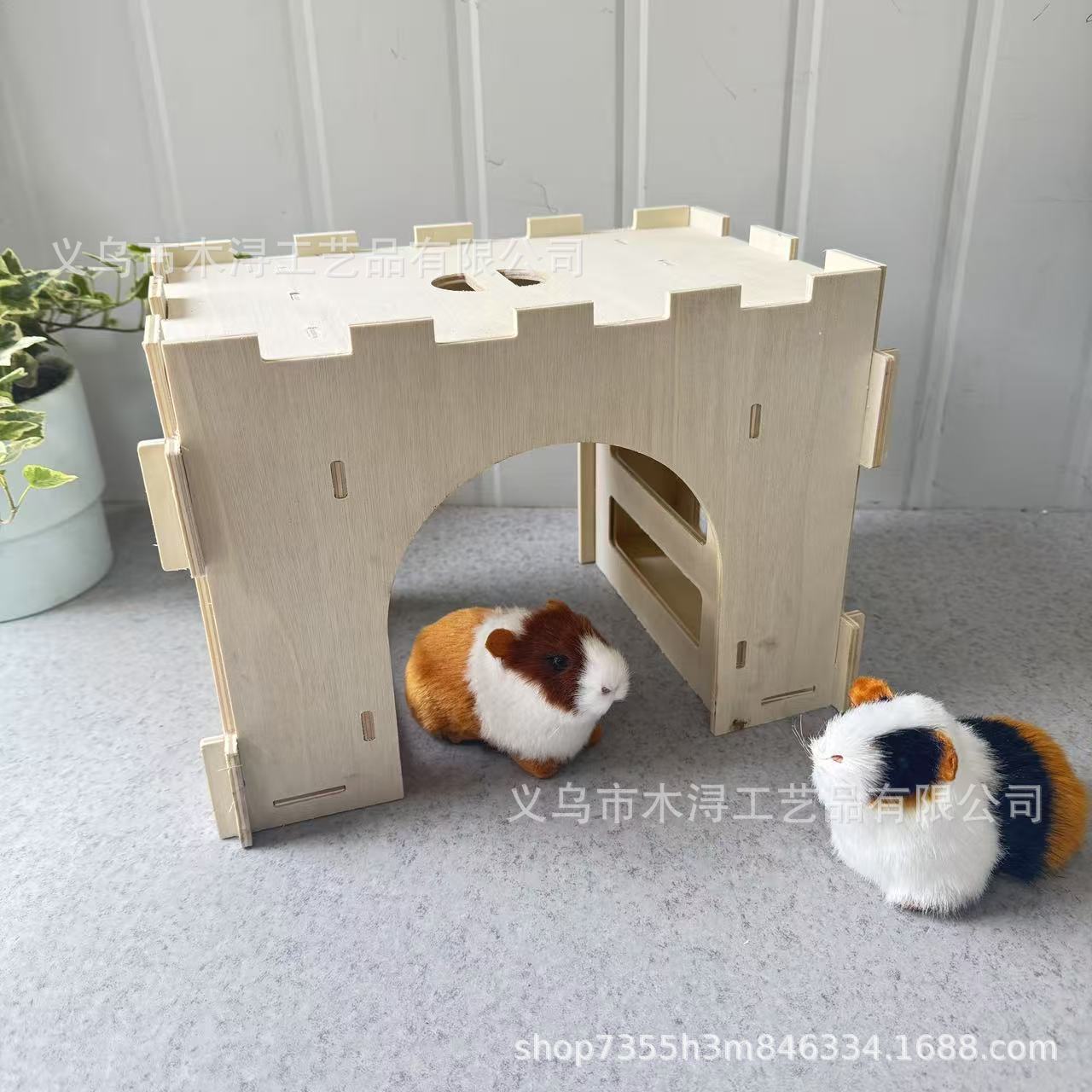 Cross-Border Wooden Pet Rabbit Feeder Removable Guinea Pig Rat Feeding Rack Wooden Rabbit Hay Feeder