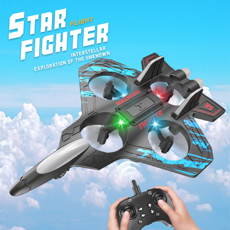 Cross-Border New Remote Control Aircraft, Fall-Resistant Foam Gravity Remote Control Stunt Colorful Light Four-Axis Drone Aircraft