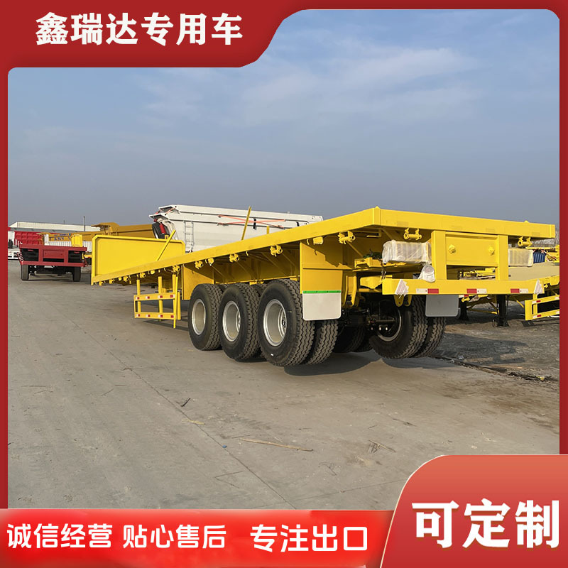 Flatbed 40-Foot Container Trailer Tow Truck 3-Axis Container Flatbed Semi-Trailer Used Refurbished Trailer