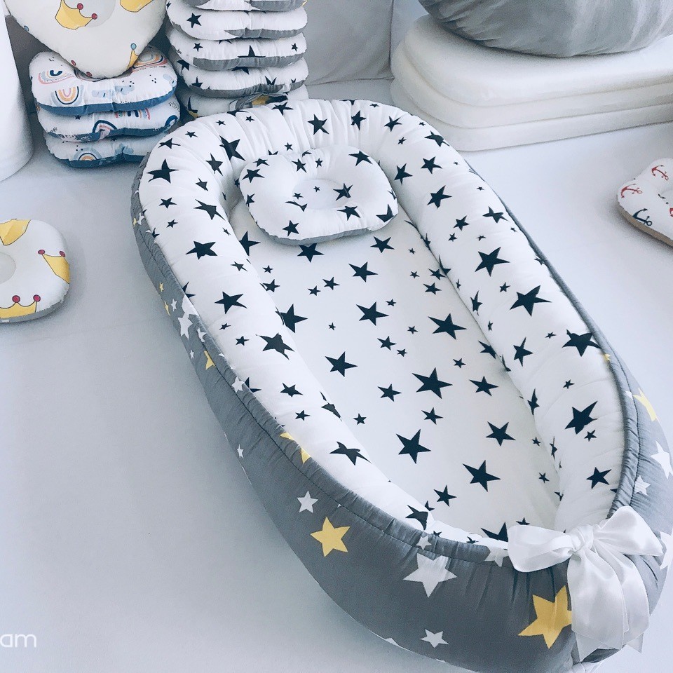 Cross-border removable and washable portable pressure-proof baby bed middle bed bionic baby nest baby pillow travel crib