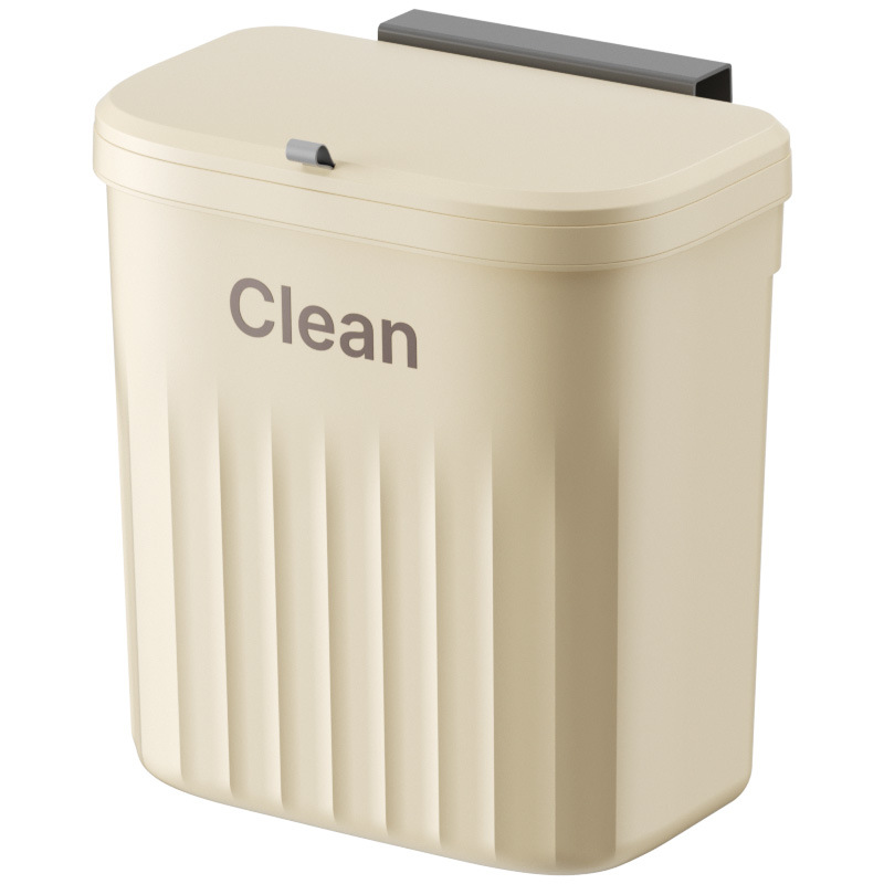 Household Plastic Flip-Top Wall-Mounted Trash Can Kitchen Bathroom Toilet Sandwich Wall-Mounted Storage Ring Trash Can