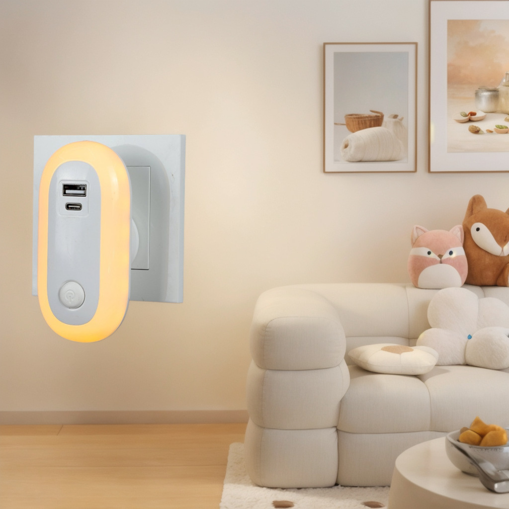 Processing custom CE certification Light sense eye protection wall lamp Oval Intelligent Sensor Lamp European and British regulations usb light control Night Light