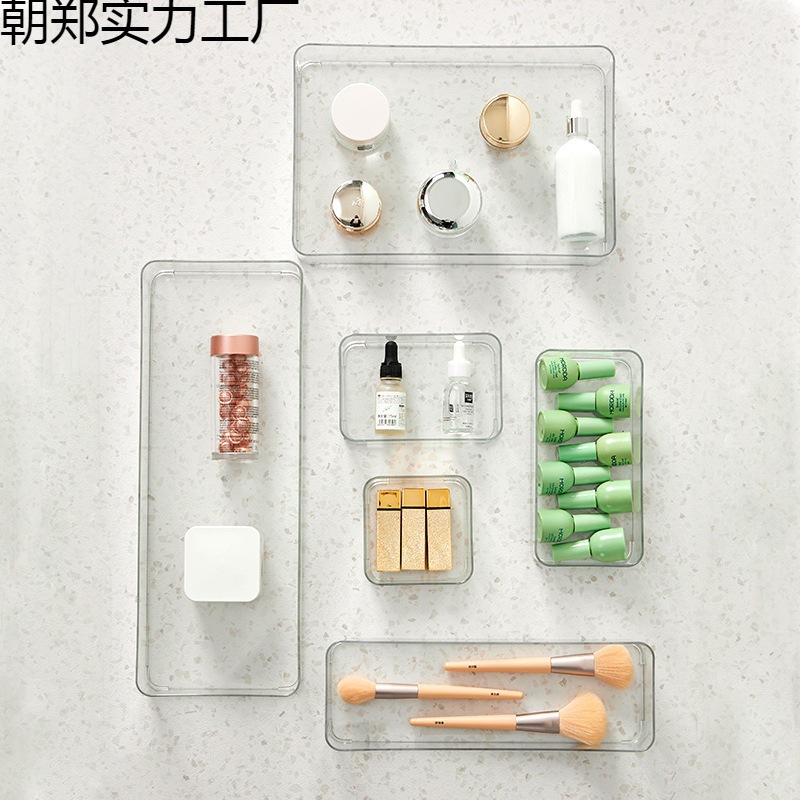 3 Kitchen Drawers with Built-In Partitions, Storage Boxes, Chopsticks, Spoons, Tableware, Sundries, Stationery, Transparent Narrow Strips of Acrylic