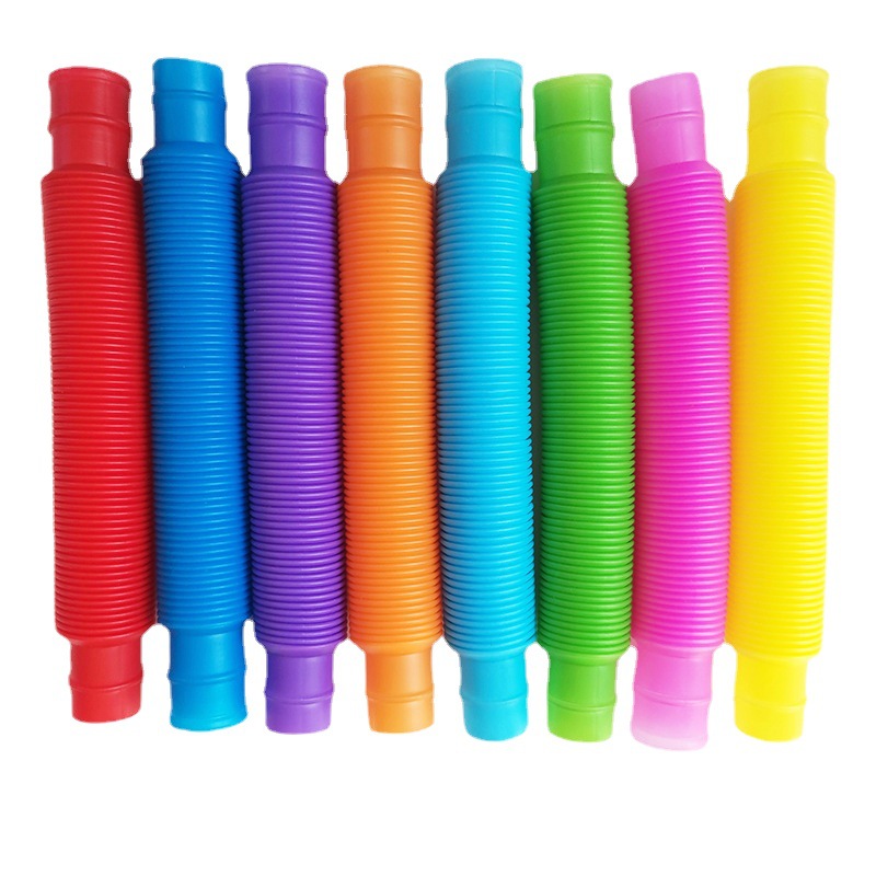 Factory direct supply pop TuBES cross-border color telescopic pipe network red bellows children vent decompression plastic pipe