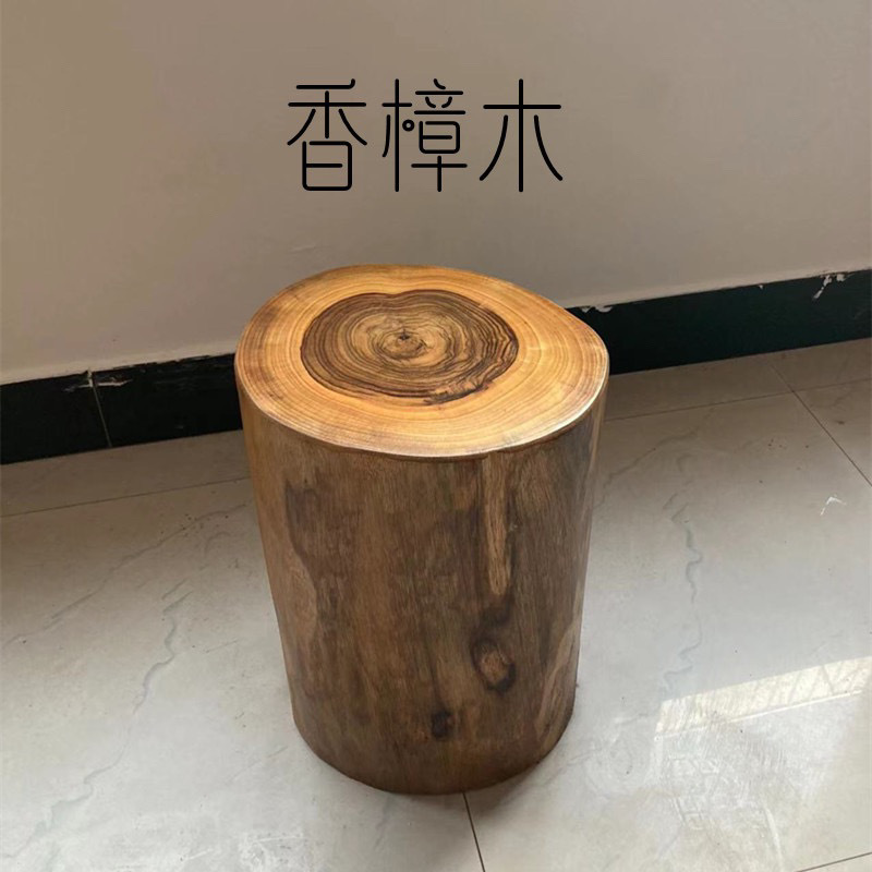 Camphor Wood Root Stool Round Stool Log Tree Stump Solid Wood Stool Home Coffee Table Tea Table Base Ornament Shoe Changing Stool Factory
