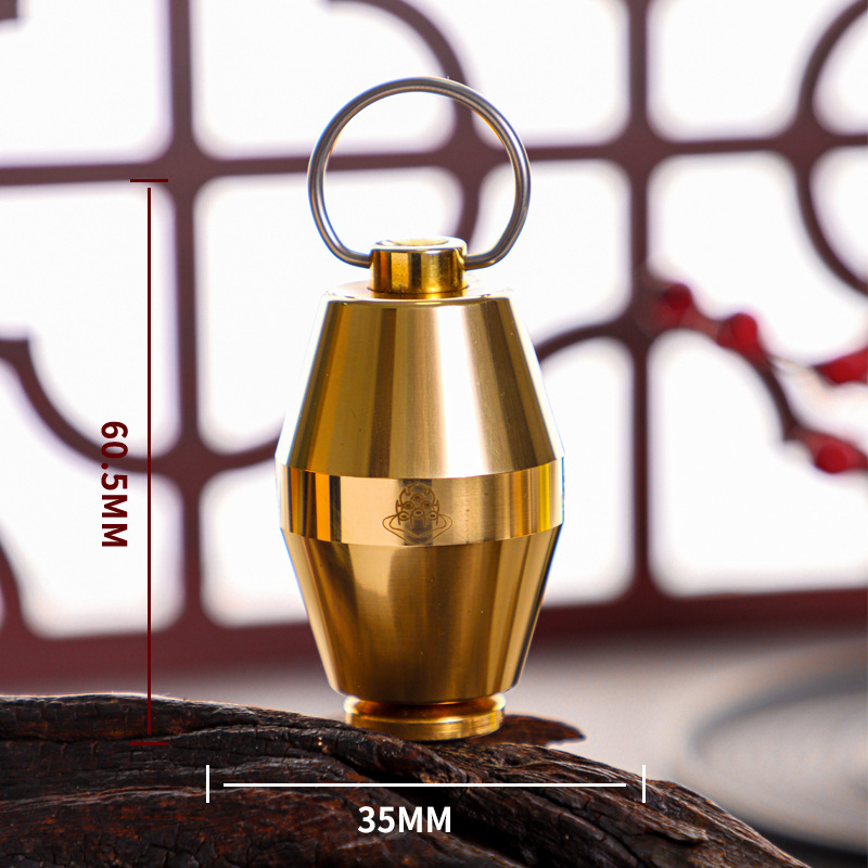 Cizhan Prayer Wheel with Paper Scriptures, Manjushri, Yellow Wealth God Prayer Wheel, Manual Handheld Prayer Wheel, Brass Prayer Wheel