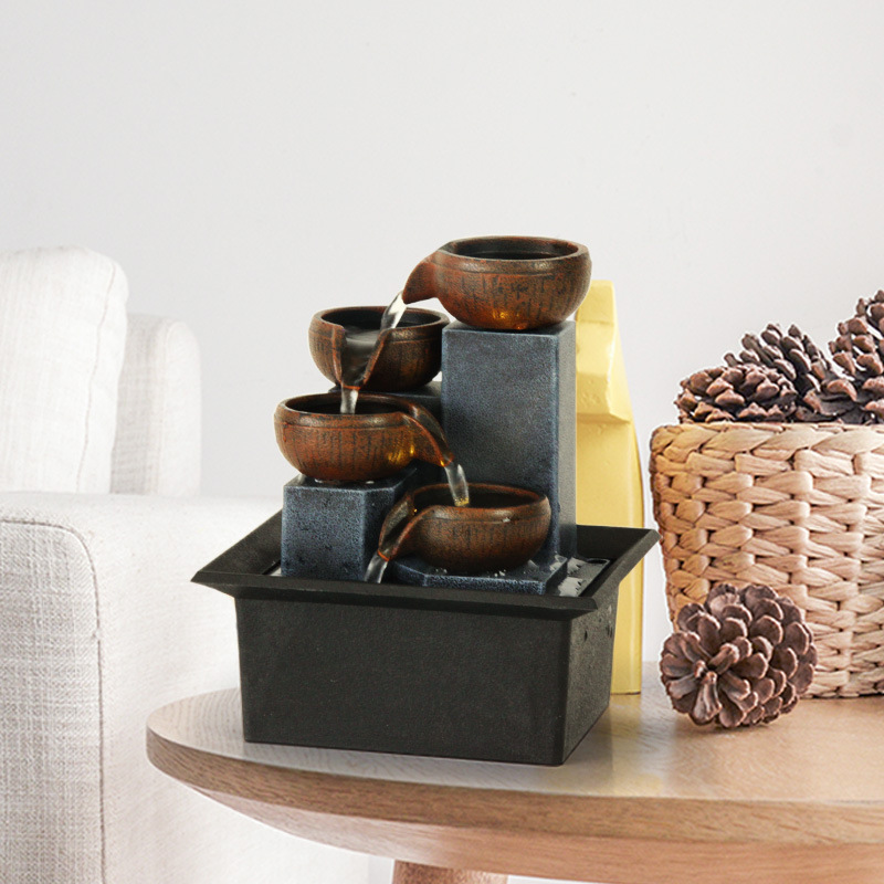 Light Luxury Fountain Running Water Office Indoor Living Room Entrance Modern Simple Decoration Home Opening Gift-giving Desktop Decoration