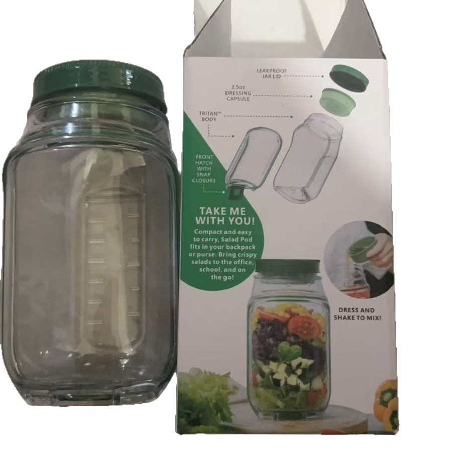 Salad Podvertical Layering Salad Pod Built-In Ready-Made Salad Storage Jar Container