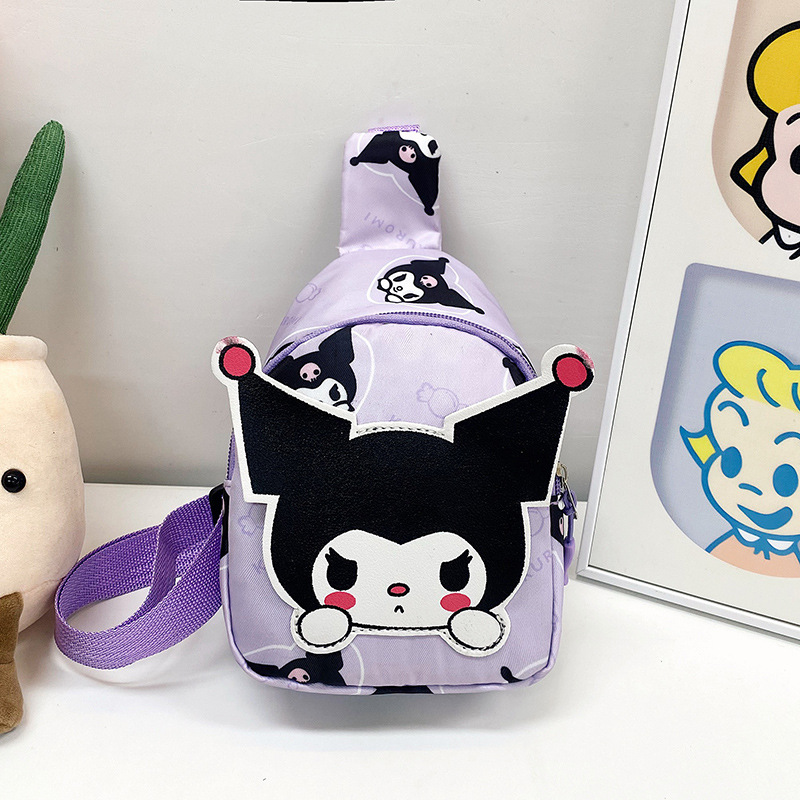 Children's Bag New Cartoon Kulomi Boys' and Girls Chest Bag Cartoon Cute Princess Baby Light Accessories Crossbody Bag