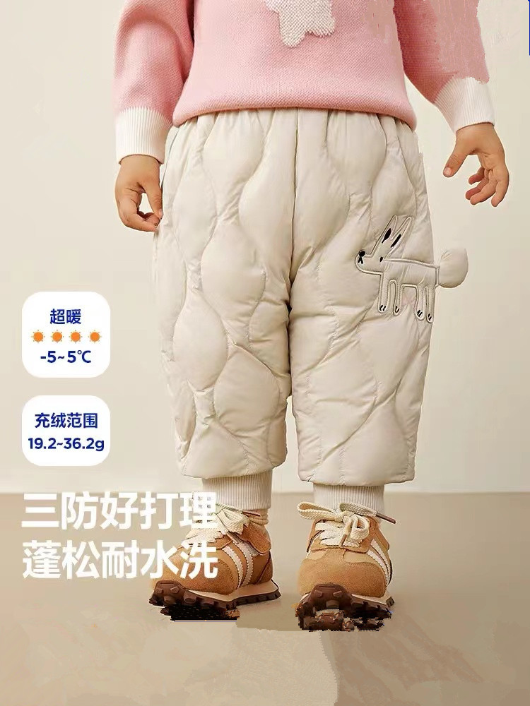 【Three-Proof down Pants】Same Style as in the Mall, Boys and Girls Northeast Pants, 2025 Winter Baby High-Waisted Warm Long Pants