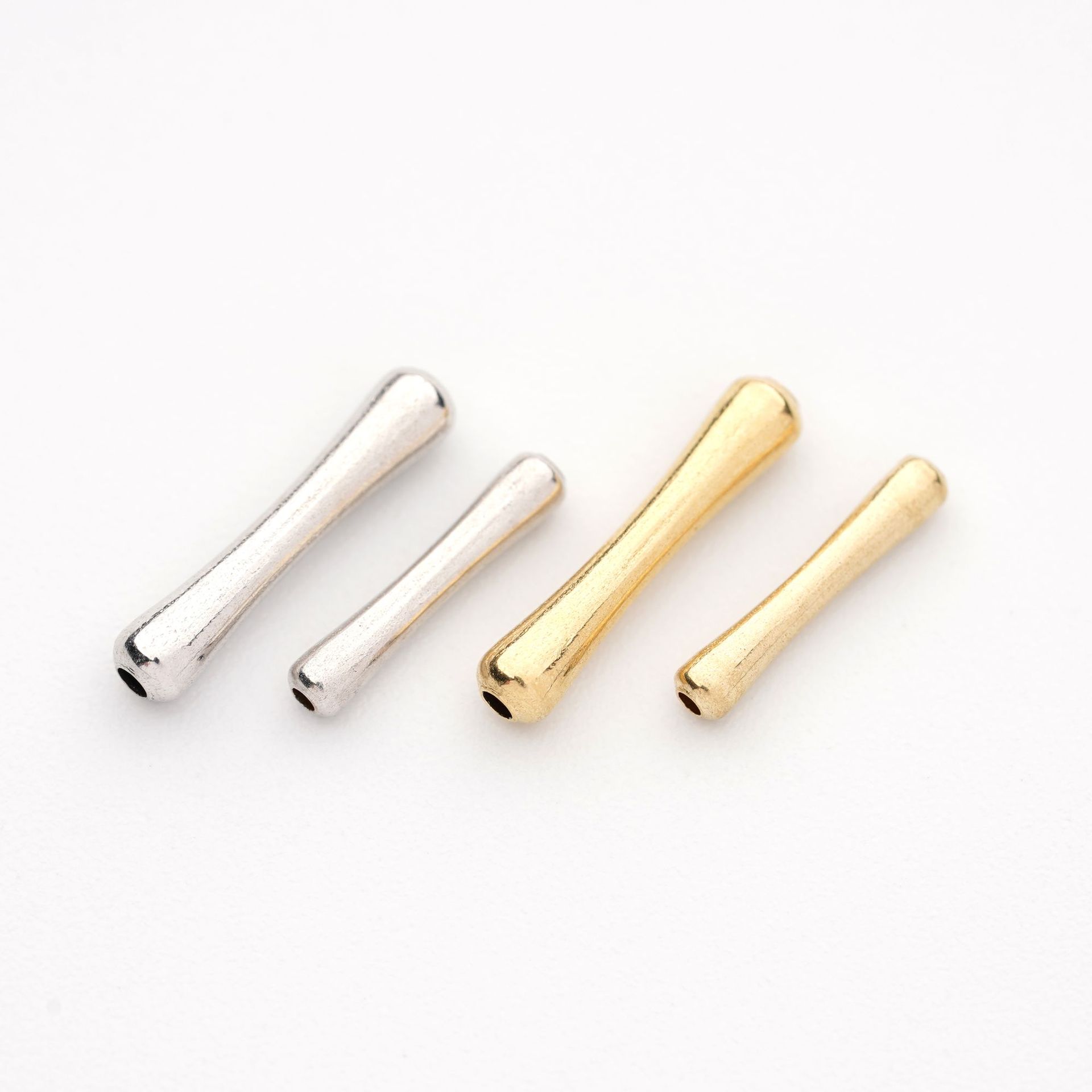18K Gold Gold Tube DIY Handmade Accessories Horizontal Tube Gold Wire Tube Turned Straight Tube Connecting Tube Au750 Wholesale Combination