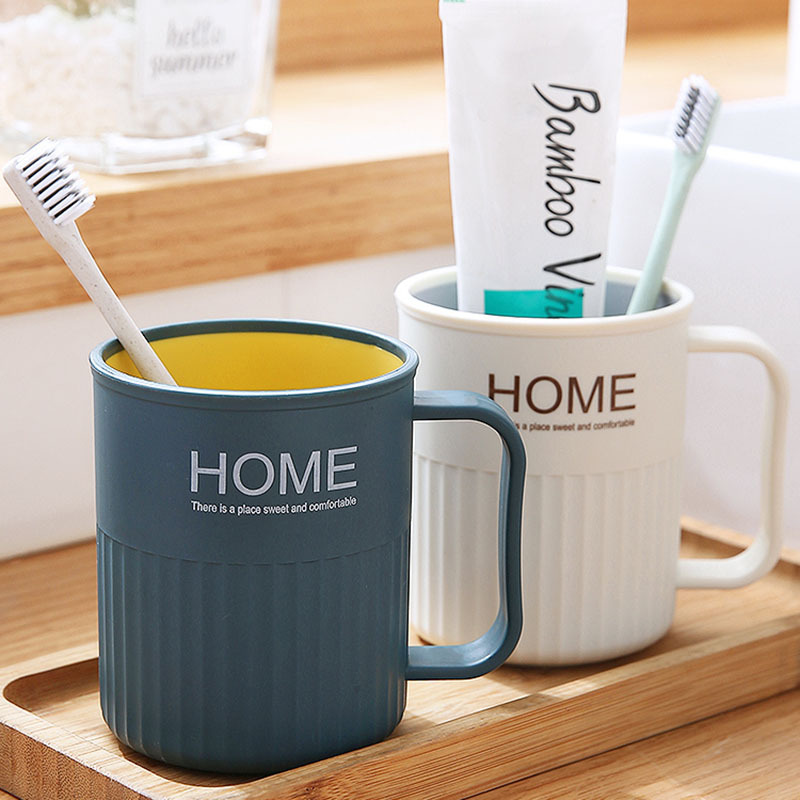 Кросс-бордер простой двухцветный стакан для полоскания рта домашний парный стакан для зубной щетки портативный двухцветный стакан для полоскания рта с ручкой