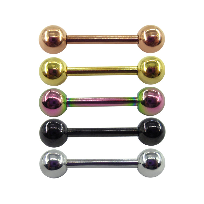 Meier stainless steel tongue nail straight rod ear bone nail one-word ear Bridge ear Rod European and American cross-border human body puncture jewelry factory