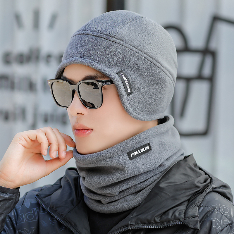 Hat Men's Winter Outdoor Cold-proof Riding Cap Korean Warm Wool Cap Thickened Ear Protection Cotton Cap Windproof Lei Feng Cap