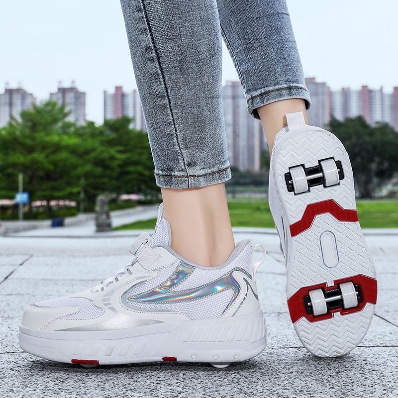 Manual four-wheel heyday shoes student version 6-15 years old walking skate shoes summer mesh breathable roller shoes