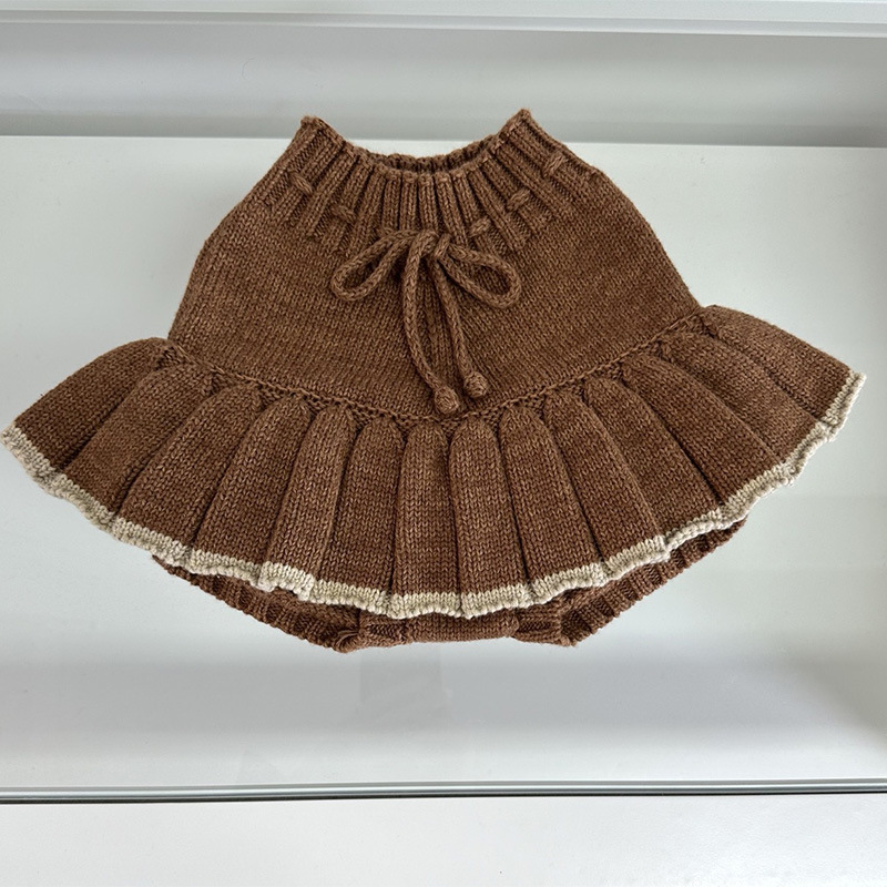 2025 Classic Knitted Culottes for Girls, Thick Pleated Skirts for Autumn and Winter, Popcorn Handmade Culottes, Popular on Instagram