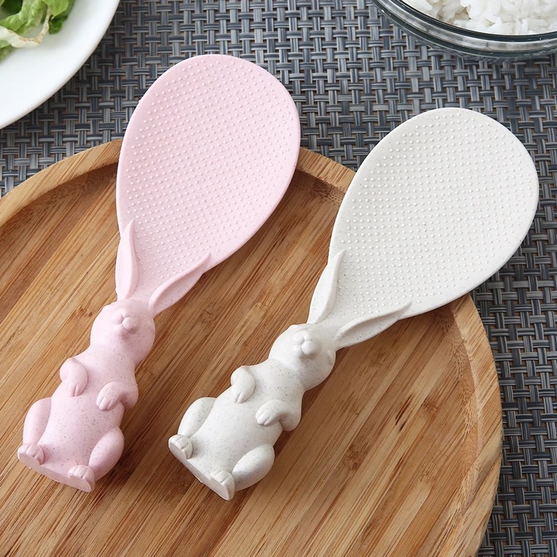 Vertical Rabbit Rice Spoon Non-stick Rice Kitchen Household Rice Shovel Wheat Straw Plastic Spoon
