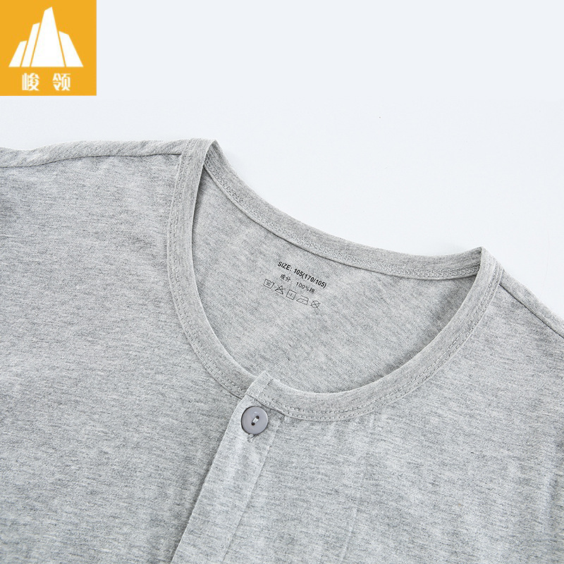 Pure Cotton Spring & Fall Long-Sleeved T-Shirts for Middle-Aged and Elderly People, Dad Cardigans, Autumn Clothes, Thin Long-Sleeved Summer Old Man Shirts for the Elderly