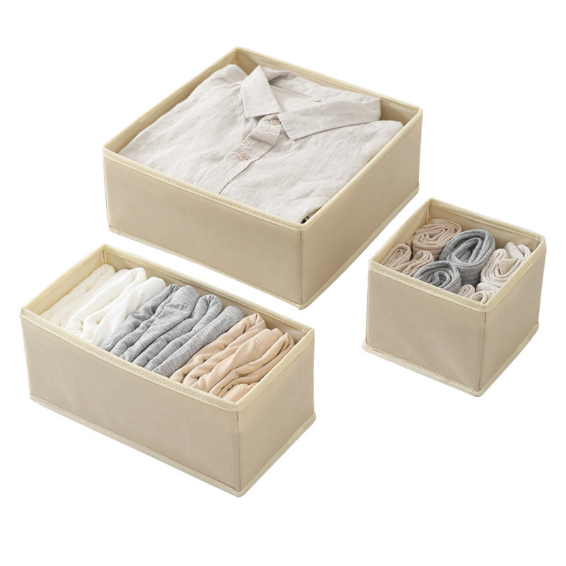Storage box wholesale cross-border non-woven socks bra underwear drawer six-piece finishing foldable storage box