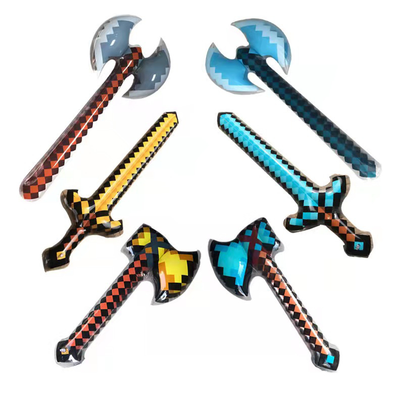 Cross-border hot sale inflatable model weapon axe inflatable pixel weapon inflatable toy lattice sword