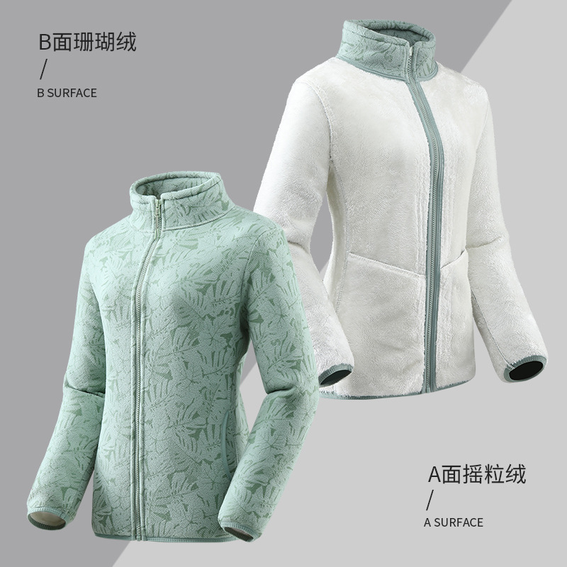 Polar Fleece Fleece Jacket for Men and Women in Autumn and Winter Thickeneded Windproof and Warm Cardigan Camouflage Cashmere Sweatshirt Jacket Embroidered