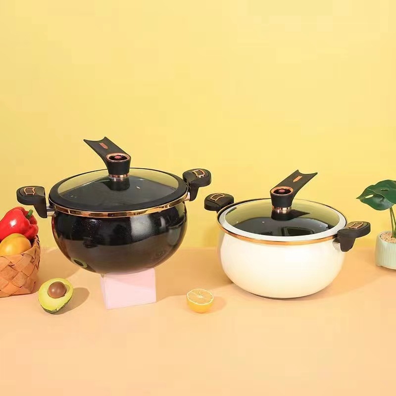 New Trendy Enamel Pot for Home Use, Non-Stick Cooking Pot with Enamel Micro-Pressure, Large Capacity for Stewing, Boiling, and Soup, Gift