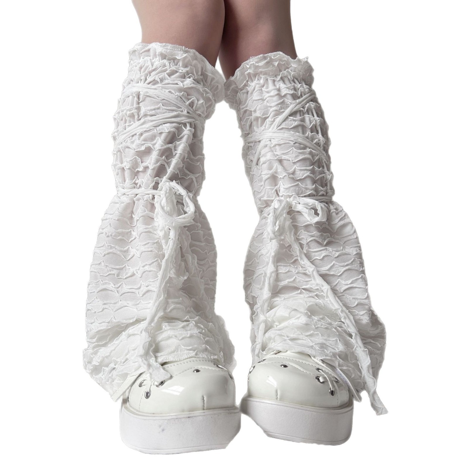 Summer New Ballet Style Bow Thin Pleated Mesh Lightweight Girly Lace Concealer Sunscreen Socks