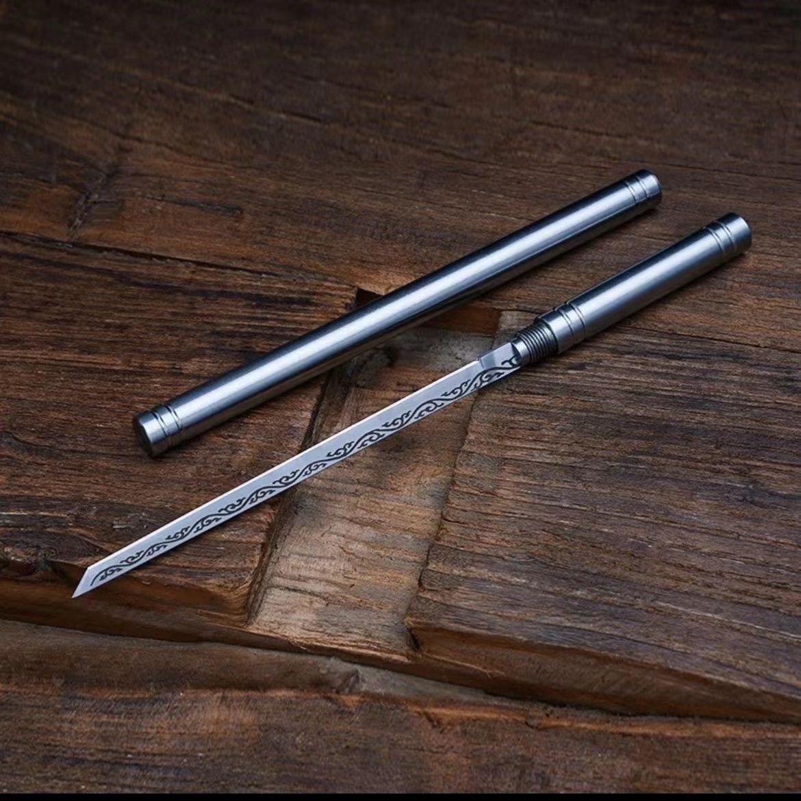 Longquan forging stick knife mini all stainless steel manganese steel integrated multi-function knife overlord stick knife