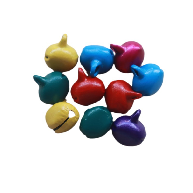 Electroplated Duckbill Flat Iron Bell Pet Funny Cat Stick Accessories DIY Bracelet Colorfulful Aluminum Sesame Flat Mouth Bell