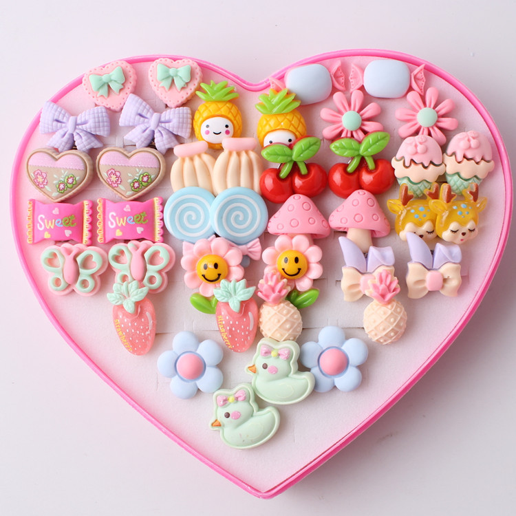 Корейские безболезненные клипсы для девочек 20 пар фальшивых серег оптовая продажа