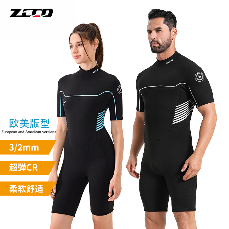ZCCO кросс-бодрствующий, 3мм, однотелый, короткий рукав, гидрокостюм для мужчин, теплый, для глубоководного погружения, утолщенный, для сноркелинга, женский