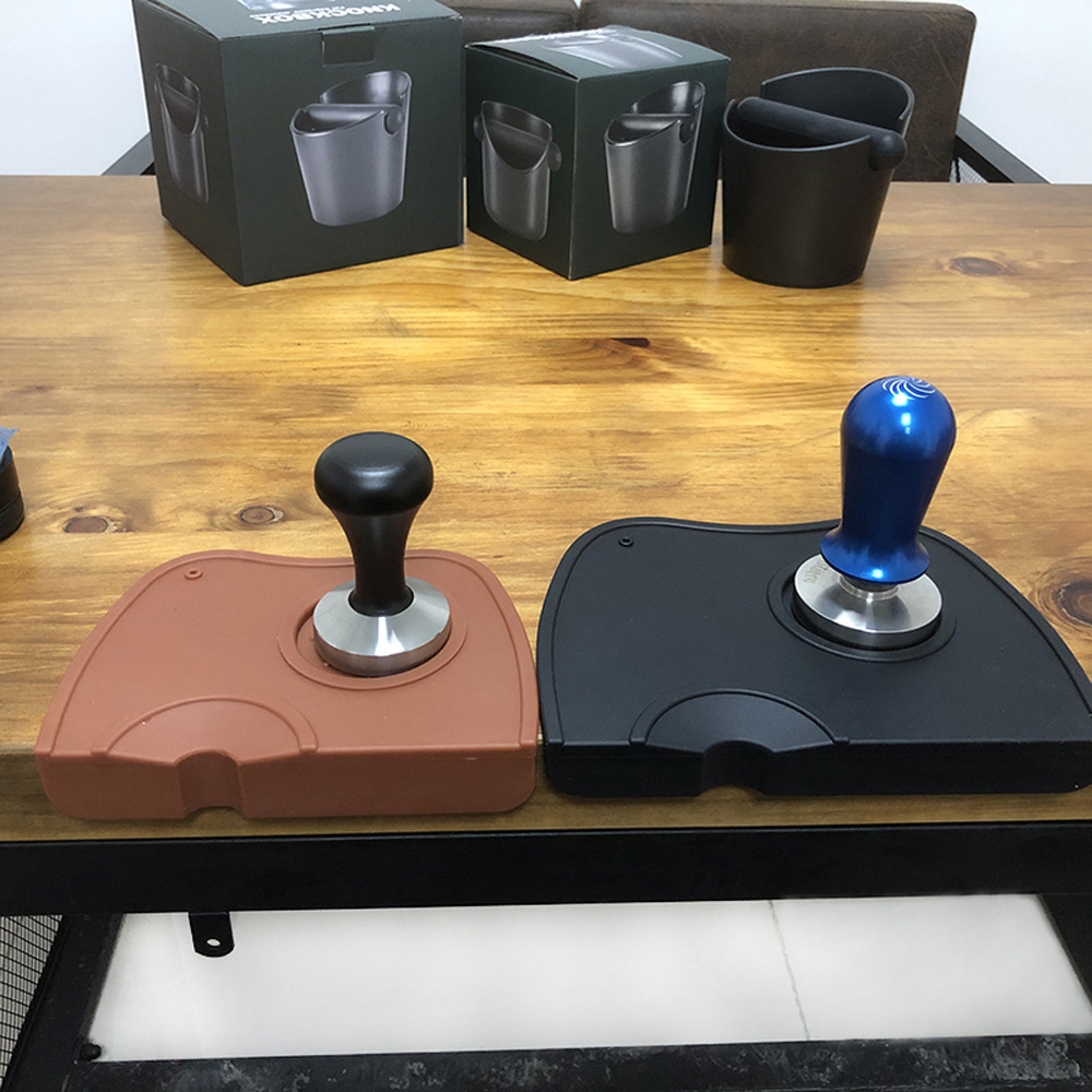 Spot coffee pad Knock Box Knock slag barrel silicone powder pad stainless steel powder holder cross-border coffee supplies