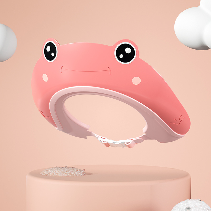 Shampoo cap children's shower cap frog infant shampoo cap waterproof adjustable silicone ear protection baby shampoo artifact