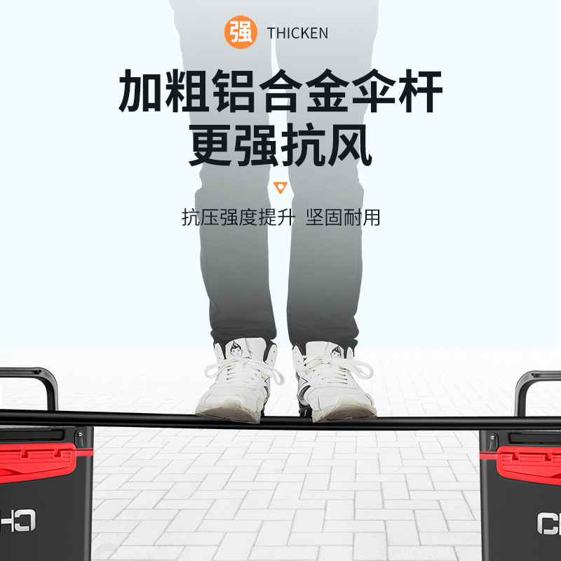 New Crutch Fishing Umbrella Universal Large Fishing Umbrella Thickened Black Rubber Walking Stick Umbrella Anti-Rainstorm Sun Protection Sunshade Umbrella Fishing Tackle