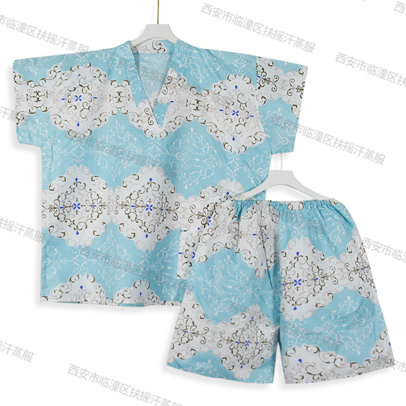 Disposable Bath Clothing Manufacturer Men's and Women's Massage Clothing Beauty Salon Pajamas Plus Fat Plus Size Sauna Clothing Steaming Clothing