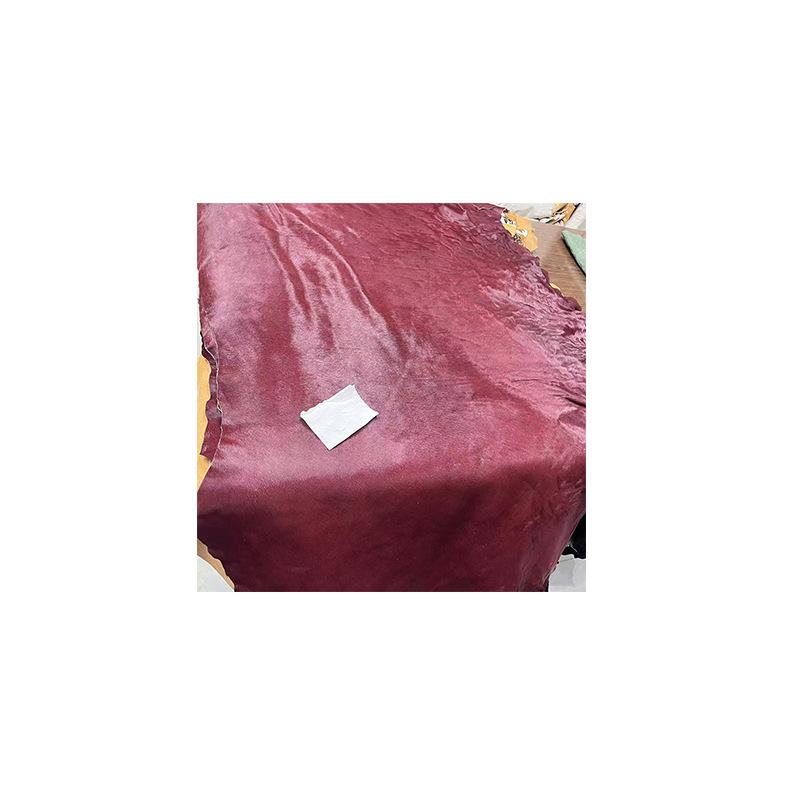 Fur one first layer fashion horse hair bags raw materials Ankra wine red furniture outside decorative leather wholesale