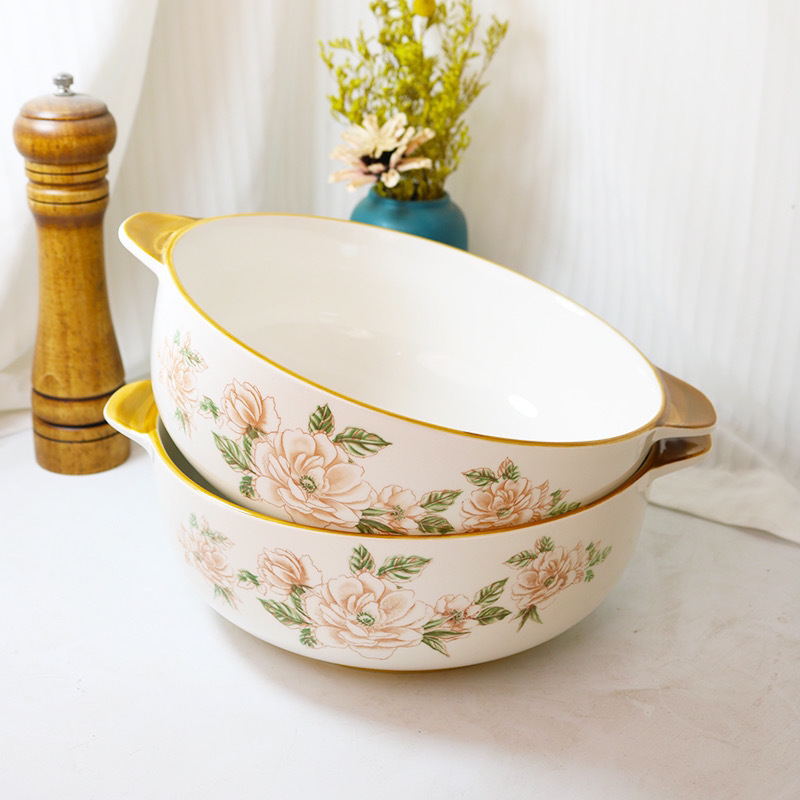 Large Ceramic Soup Bowl for Home and Commercial Use, Deep and Thickened, Suitable for Sauerkraut Fish and Hot Pot, with Free Shipping