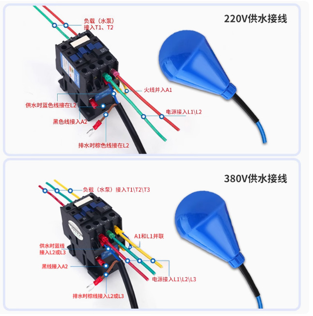 Elaike Water Drop Type Float Switch Water Level Sensing Controller Bulb-Shaped Water Tank Automatic Water Supply Special for Sewage Pool
