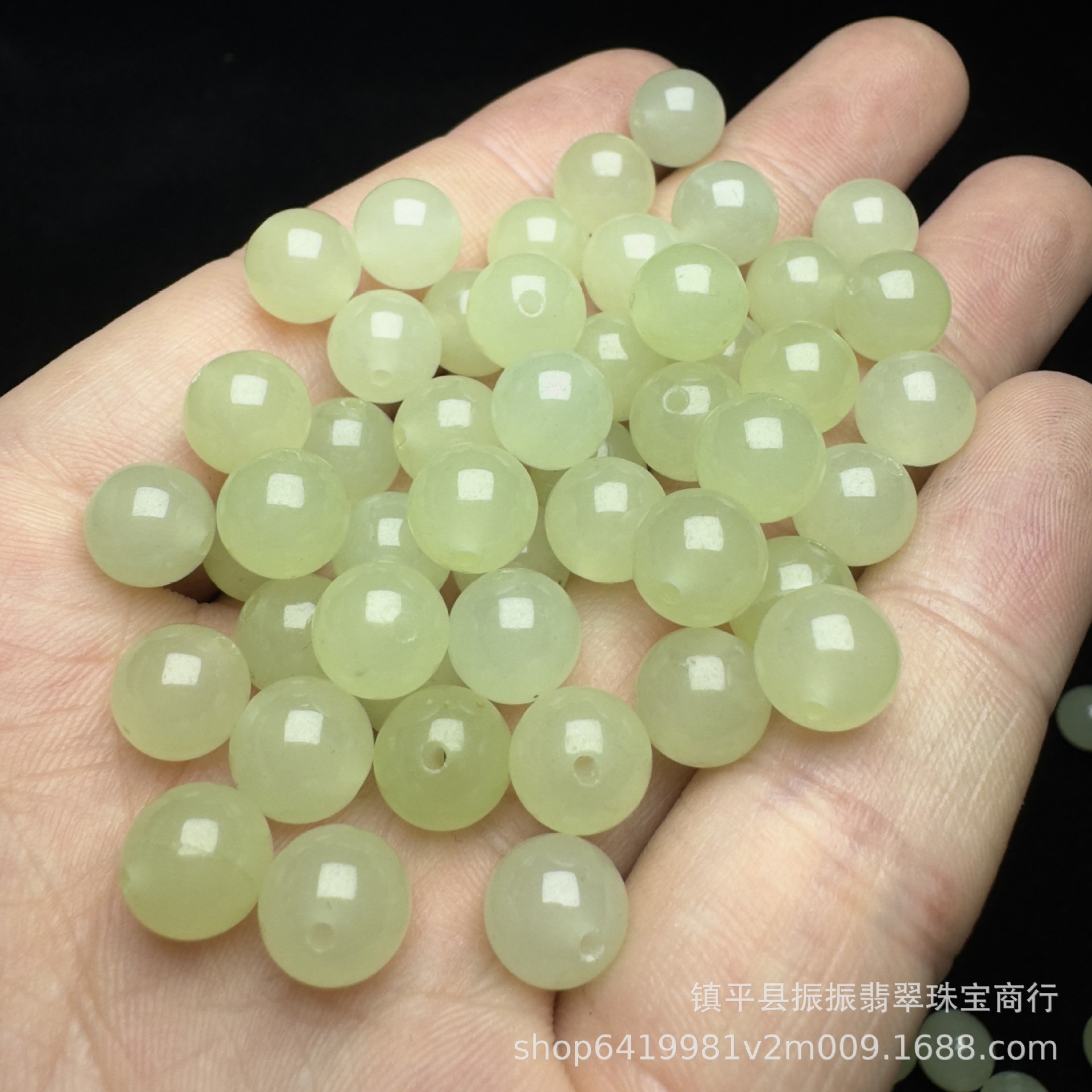 Hetian Jade Yellow Mouth Color Round Beads Loose Beads Wholesale DIY Jade Jewelry Bracelet Necklace Jade Accessories Beads Wholesale